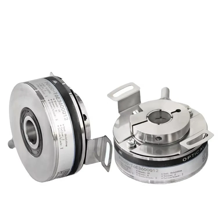 PGK50 Stainless Steel Incremental Optical Hollow Shaft Encoder Lineal 5000ppr UVW Signal IP67 Spring Plate Mount