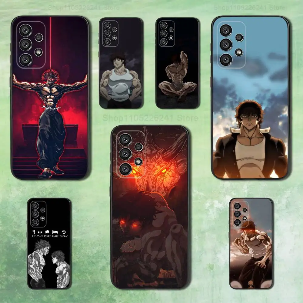 Cool B-Baki H-Hanma Anime لهاتف Samsung Galaxy A53,31,52,72,41,Note,J7,8,9,5G,22,73,32,71, حافظة سيليكون سوداء ناعمة