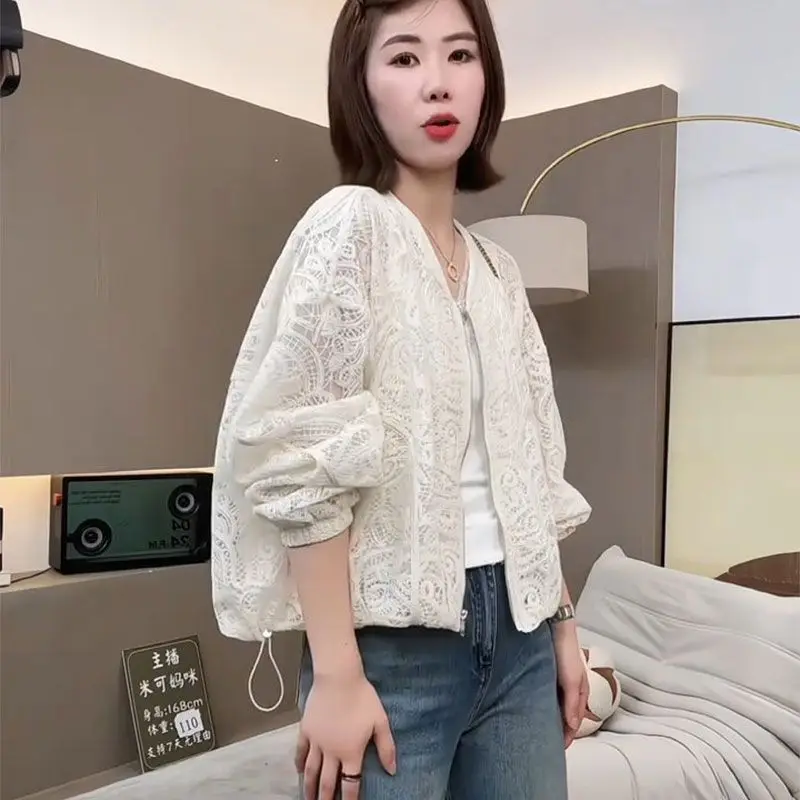 Lente Zomer Kant Dunne Jas Vrouwen Parka Casual Femal Jas Hol Borduren Bloemen Vrouwen Dunne Jas