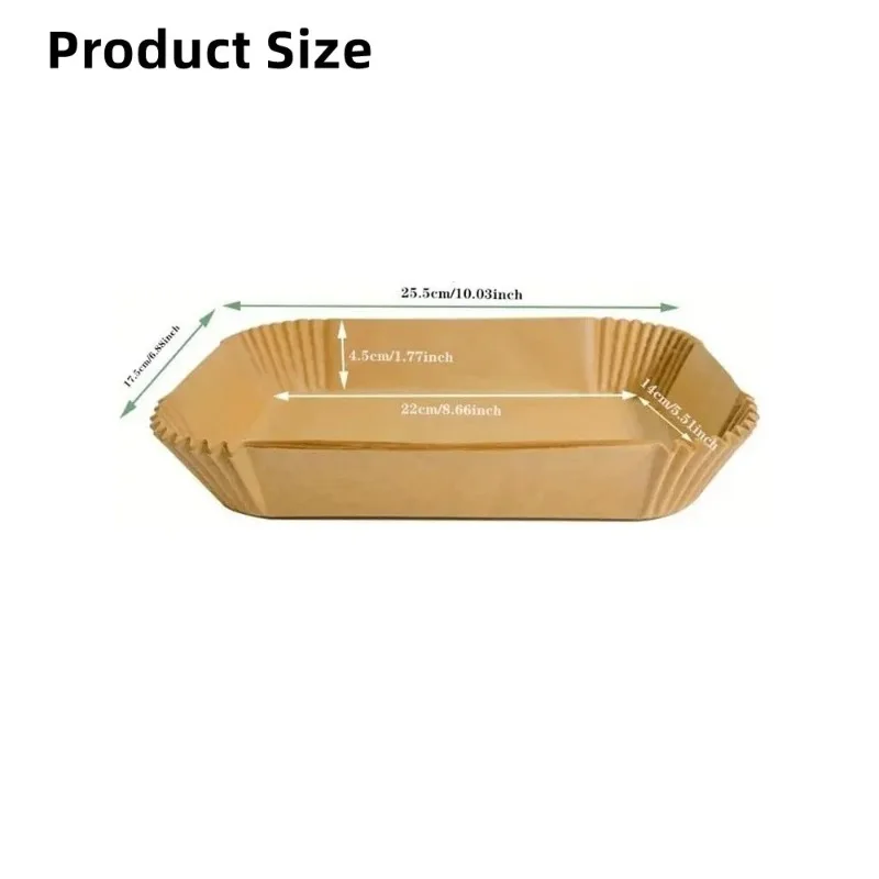 50/100pcs Disposable Air Fryer Paper,Rectangle Kitchen Baking Airfryer Mat Oilproof Micro-wave Barbecue Baking Paper Accessories