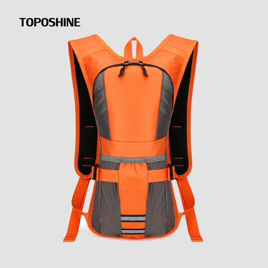 حقيبة ظهر توبوشين للترطيب للمشي لمسافات طويلة وركوب الدراجات والجري وحقيبة ظهر شبكية قابلة للتنفس وشريط عاكس للسلامة في المشي في الشوارع الليلية