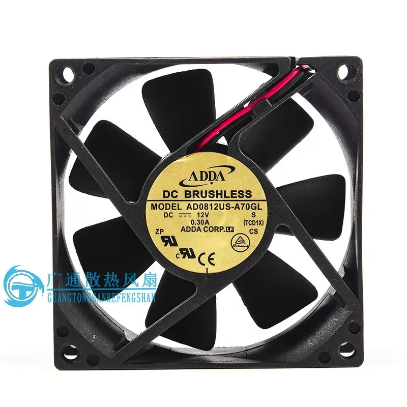 for ADDA AD0812US-A70GL 8cm 8025 12V 0.3A Silent Cooling Fan for Computer Chassis Power Supply Case