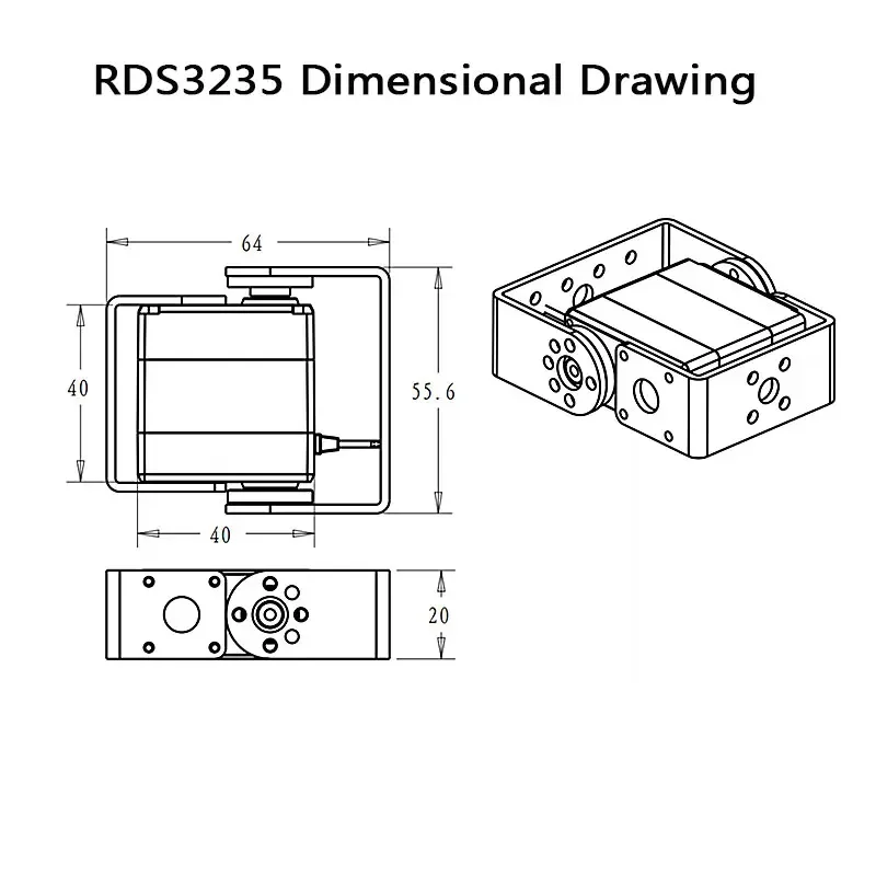 Servo digitale a coppia elevata da 35 kg Tutti gli ingranaggi metallici 4,8 V 6,8 V con staffa a U 180 gradi 270 gradi per la robotica 1 PZ 2 PZ 4 PZ