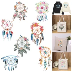 Colorful floral dream catcher Pattern Print,Heat transfers stickers for clothing,suitable for Hoodies,T-shirts,pillow,canvas bag