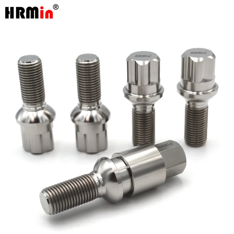 

HRMin Высокое качество M14 * 1,5 * 28 мм Gr.5, титановое шариковое сиденье, противоугонное, с длинной головкой, титановый болт, болт ступицы для Mercedes-Benz