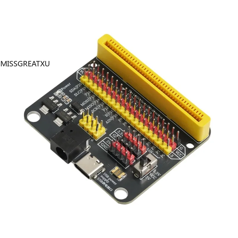All-in-One Microbit Expansion Board DC Motor Servo Driver Type-C Power Supply For Student Coding Robot DIY Project