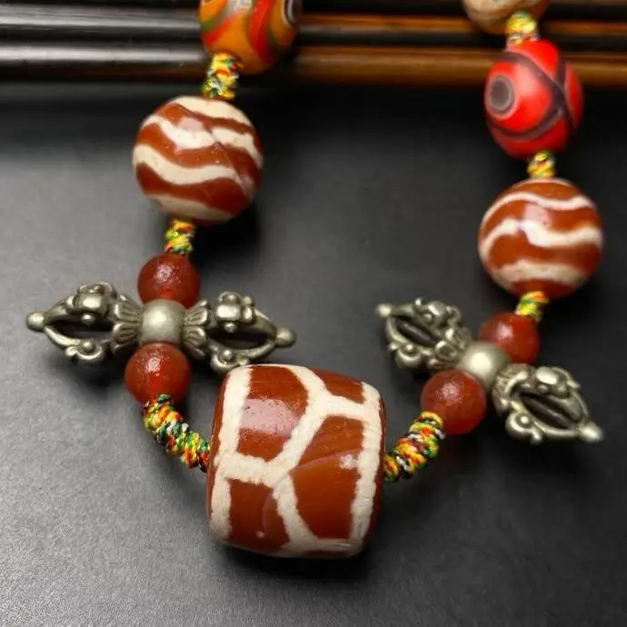 2026 Tibetan Ancient Beads Recycled Multifortune Sky Pearl Tortoise Pattern Sky Pearl Beaded Necklace