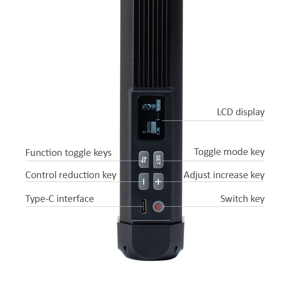 VILTROX K60 RGB LED 스틱 라이트 20W 휴대용 튜브 완드 스틱 2500K-8500K 사진 조명 필 라이트 앱 제어