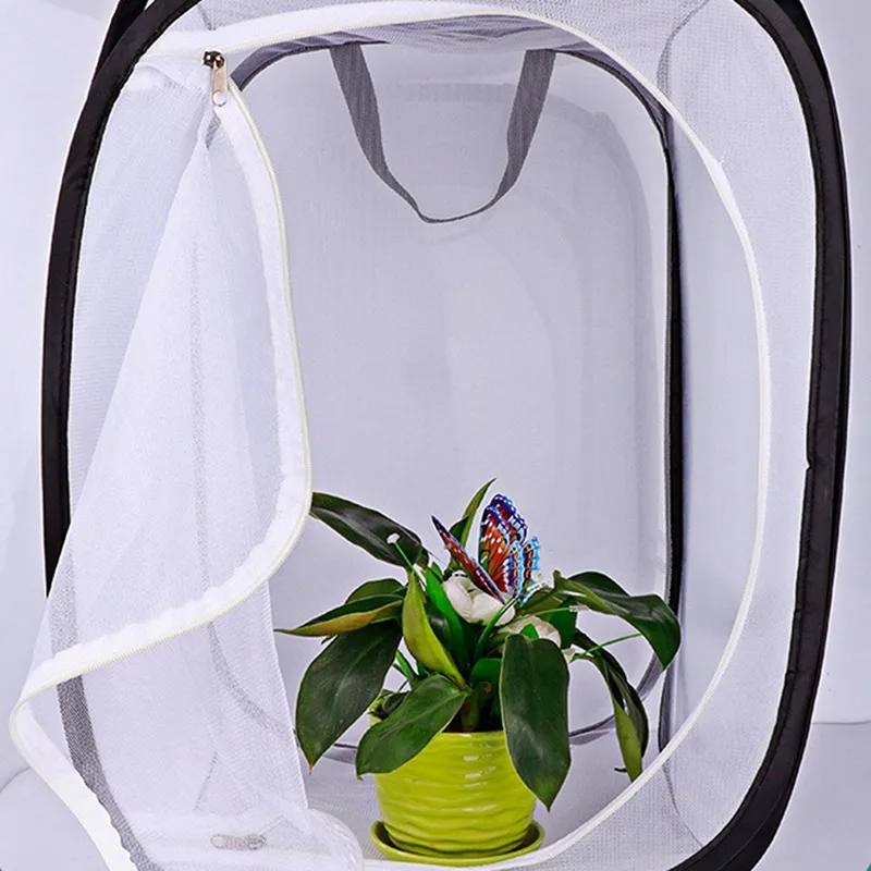 1Pcs Portable Foldable Insect Butterfly Chameleon Cage Housing Enclosure Insect Supplies Mesh Boxes Cocoon Silkworm Hatch