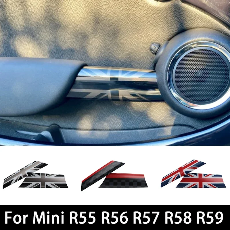 For Mini One Cooper S JCW Clubman R55 R56 R57 R58 R59 Car Interior Door Handle Knob Covers Stickers Auto Styling Accessories