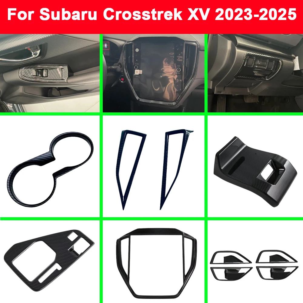 For Subaru Crosstrek XV 2023 2024 2025 Car ABS Shift Knob Armrest Box Cover Light Switch Vent Outlet Frame Trim Body Accessories