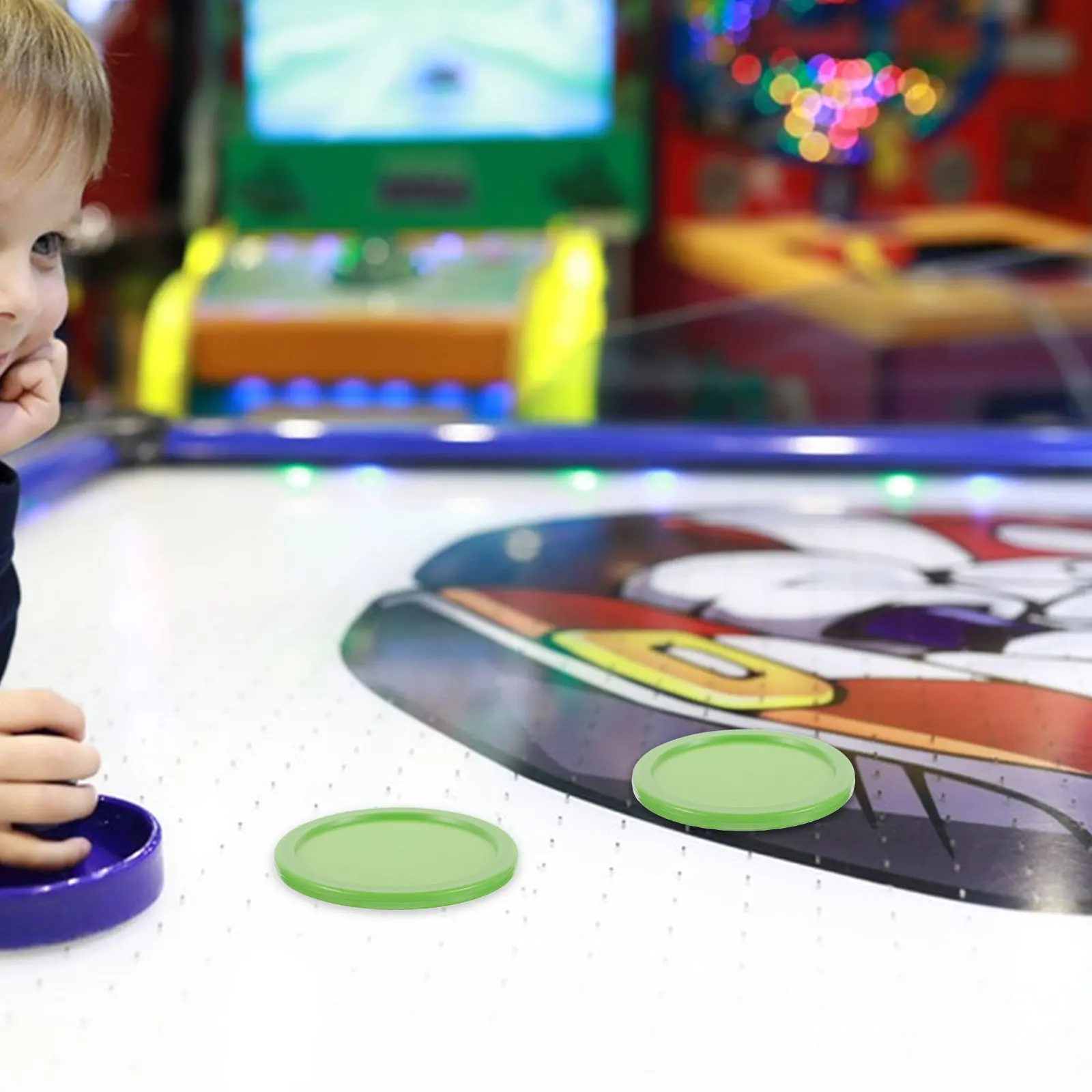 

12Pcs Air Hockey Pucks Pushers Set Round Heavy Plastic Accessories for Air Hockey Tables Kids Adults Competitive Gaming