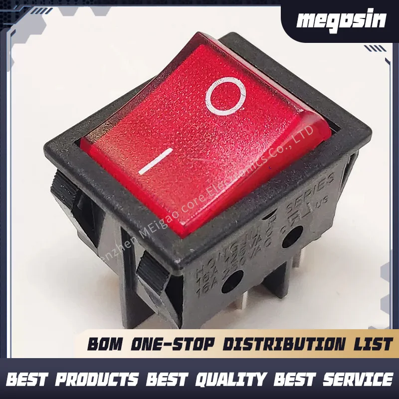 1~5PCS/LOT Ship-shaped switch with 4 pins and a light model KCD4 R210-C5L-BR silver point 25X32