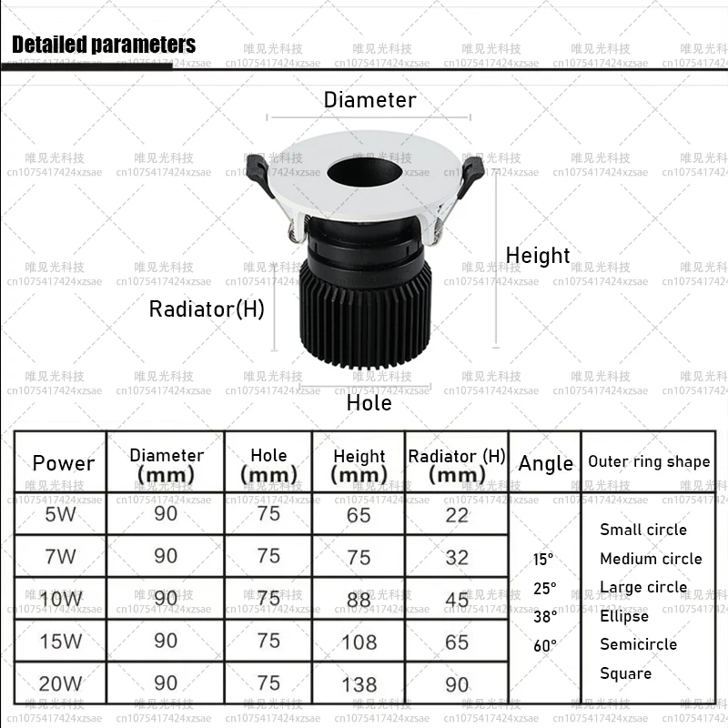 ไฟดาวน์ไลท์ LED 3สี220V/110V สำหรับห้องนอนสปอตไลท์สีขาวหรี่แสงได้สำหรับโคมไฟสไตล์วินเทจในร่ม7W 10W 15W ไฟติดเพดาน