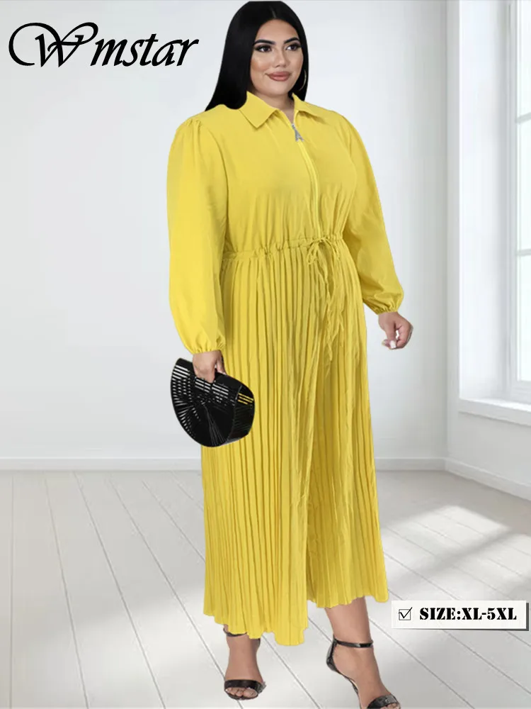 Wmstar Plus Size Jumpsuit Women Clothes Solid Elastic Waist Wide Leg Romper One Piece Outfits New Summer Wholesale Dropshipping