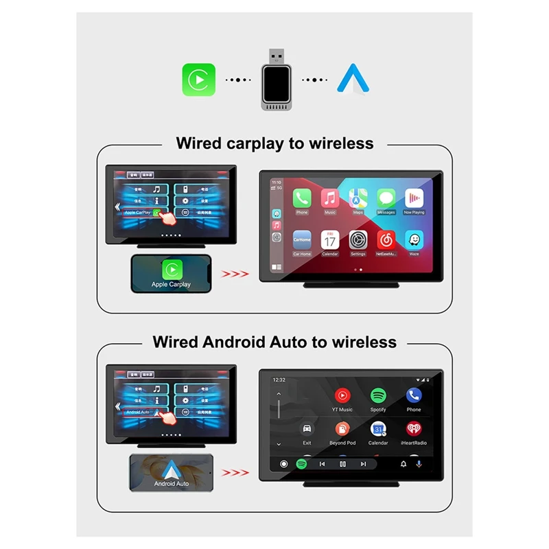 Wireless Carplay Android Auto For Apple Carplay Adapter AI Box Plug & Play Wifi USB Type C Connection Car Accessories