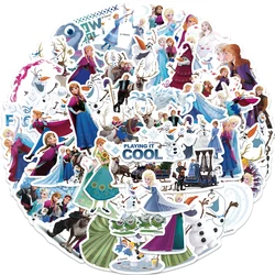 50PCS Movie Frozen Stickers Princess Anna Elsa Kristoff Olaf Cartoon Sticker for Skateboard Laptop Luggage Kid Toy