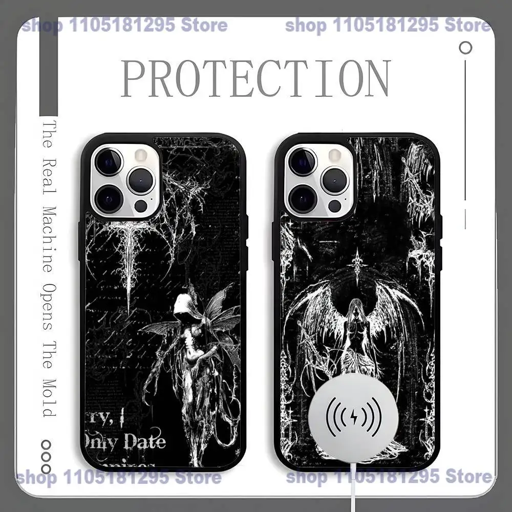 

Gothic Cyber Sigil Cross Skull Phone Case For iPhone 17,16,15,14,13,12,11,Pro,Max,Plus,Mini,SE4,E Magnetic Wireless Charging