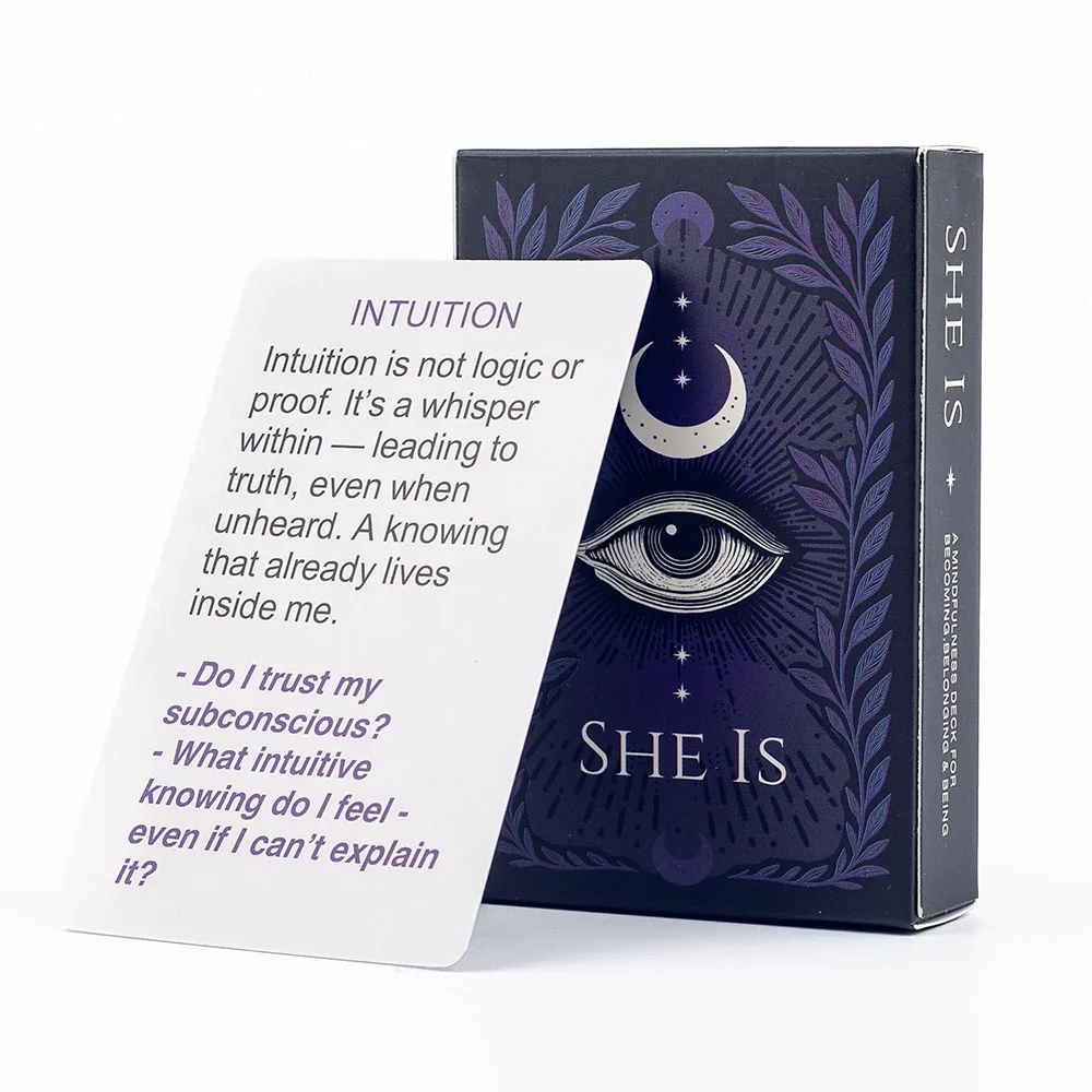 SHE IS Mindfulness Deck Inner Dialogue & Self-Reflection Cards entle Self-Care Tool for Becoming & Belonging Board Playing Game
