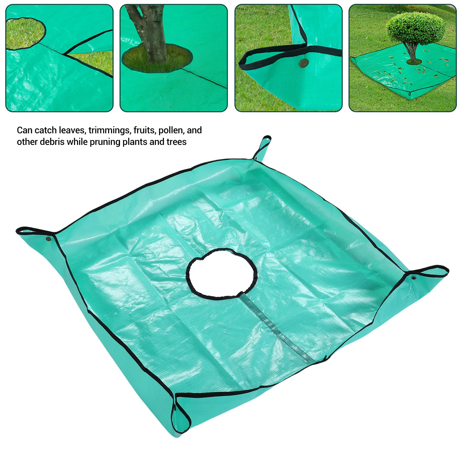 Landscape Tarp 7.8in Hole Water Proof Pruning Tarp with 4 Corner Buckle for Bush Shrub Tree Trimming Landscape Pruning Tarp