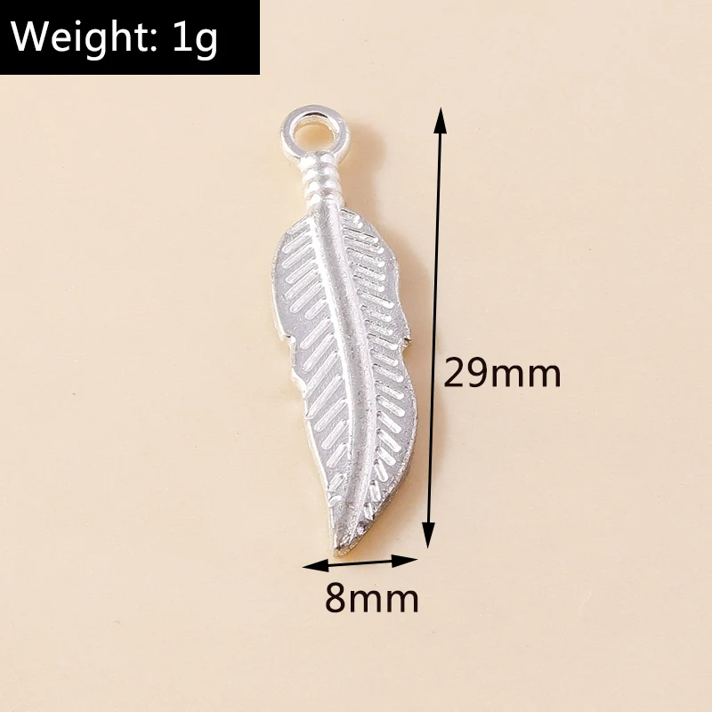 Leslie Mixed 20 Stück Charms Legierung Metall Federflügel Anhänger für DIY handgefertigte Armbänder Halsketten Schmuckherstellung Zubehör – Detail 6