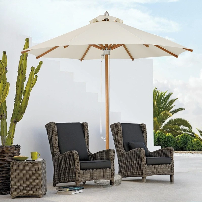 Outdoor Parasol Garden Central Column Round Beach Umbrella