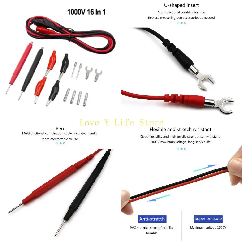 

L74C Test 4mm Banana Plugul для тестирования кабеля для тестирования кабеля для крюка Заменить мультиметровый зонд