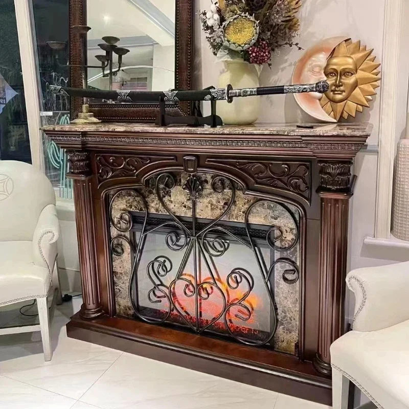 AB03   American-style Tv Living Room Cabinets European Simulation Carbon Fire Heating Fireplace Luxury Decorative Furniture Como