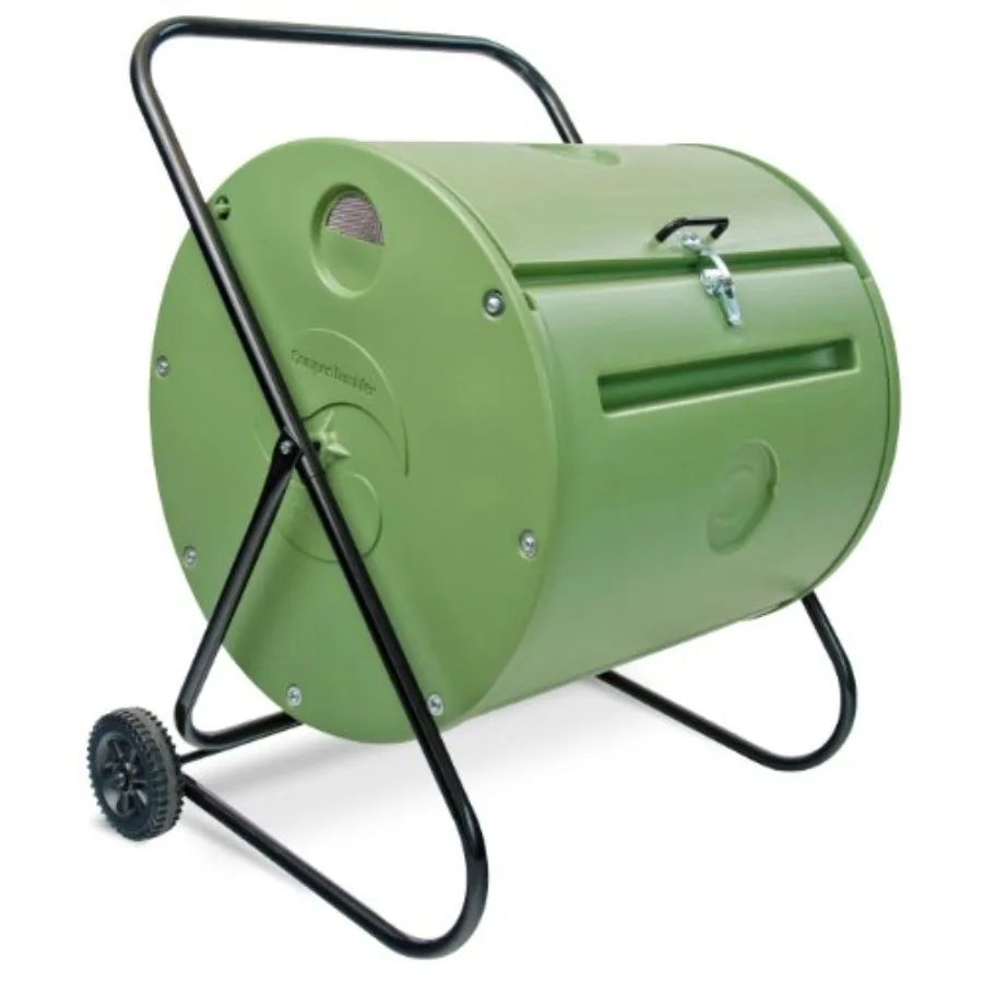 Back Porch ComposTumbler for outdoor composting, durable polyethylene, black, fast 5-day decomposition