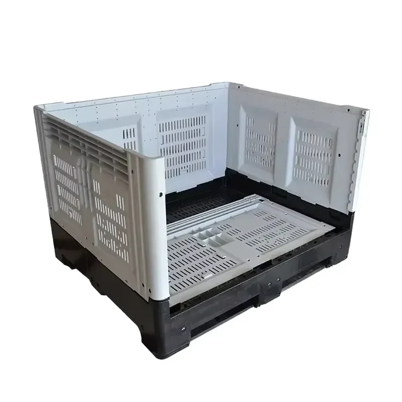 Foldable Mesh Storage Box for Vegetables and Dairy Products Large Stackable Turnover Crate with Ventilated Design for Kitchen