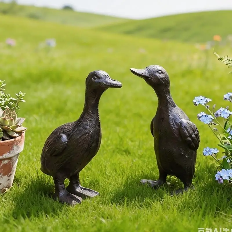 Entenfiguren aus Gusseisen, Sammlerstücke, Geschenk, Entenstatuen, Tischdekorationen, Ornamente für Büro- und Heimdekorationen – Detail 4