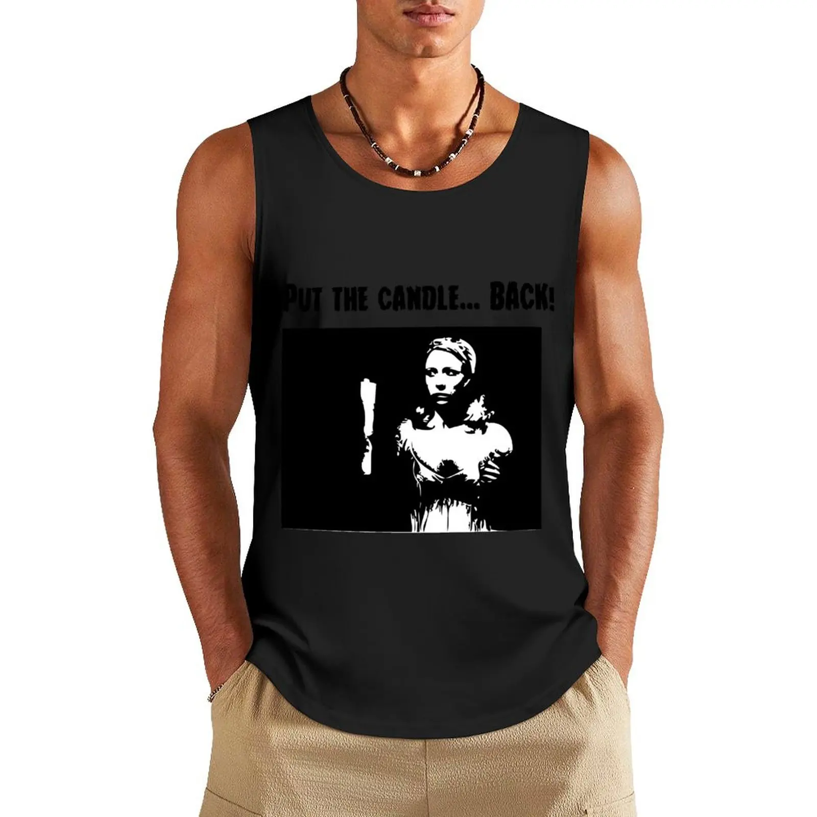 Put the Candle Back Tank Top singlet for men Working vest