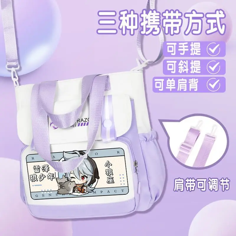 Genshin Impact Nahida Merchandise Single Shoulder For Women Wandering Stray Handbag Canvas Commuter Crossbody Bag A