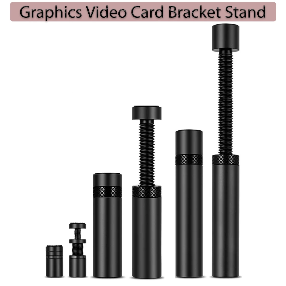 

Держатель видеокарты, поддержка графического процессора, регулируемый телескопический поворотный алюминиевый кронштейн для видеокарты, подставка, аксессуар для настольного ПК, черный