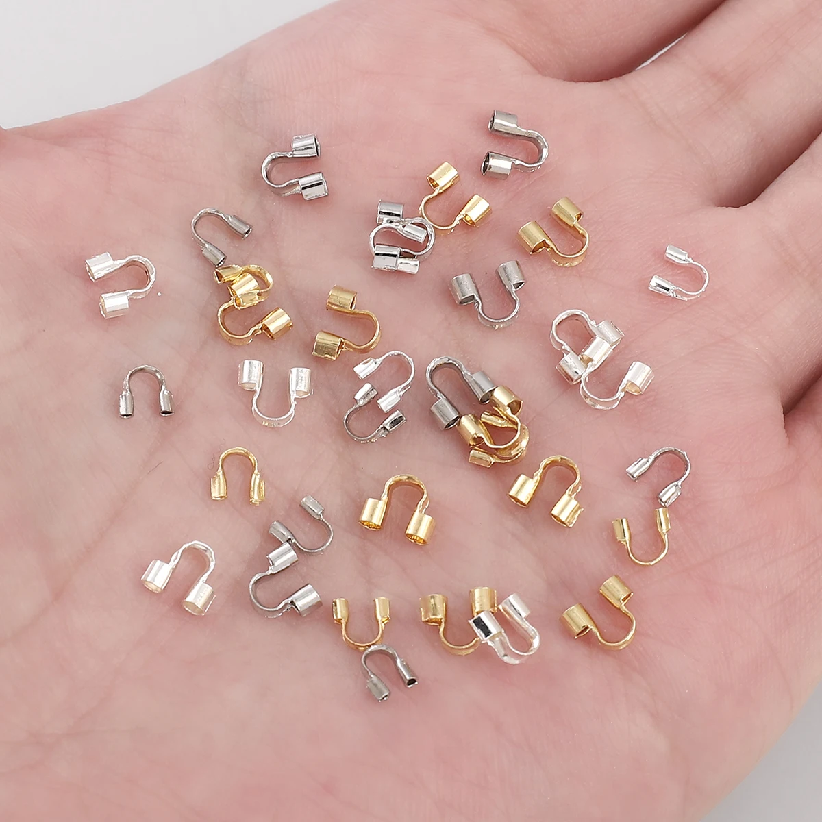 Высокое качество, 10/50 шт., U-образный защитный разъем для проводов, подкова, пряжка, защита, концевые застежки для DIY, изготовление ювелирных изделий