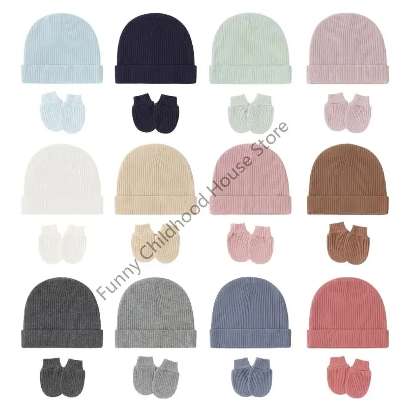 

D0LA Baby Hats and Mittens for Infant Toddler Newborn Cotton Winter Cap Gloves