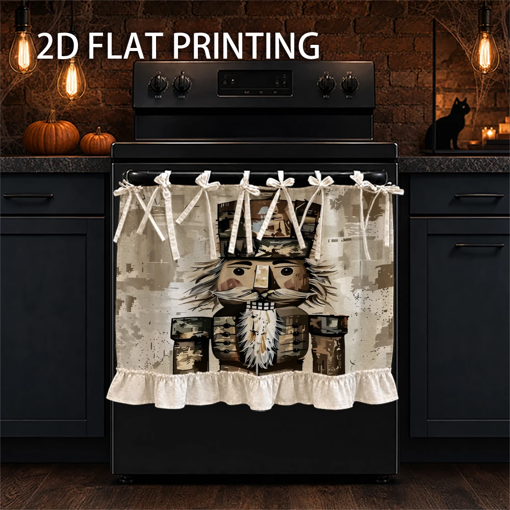 1PC kitchen stove curtain-cabinet curtain-apron. With nutcracker print. Can be used as a stove curtain, oven curtain or kitchen
