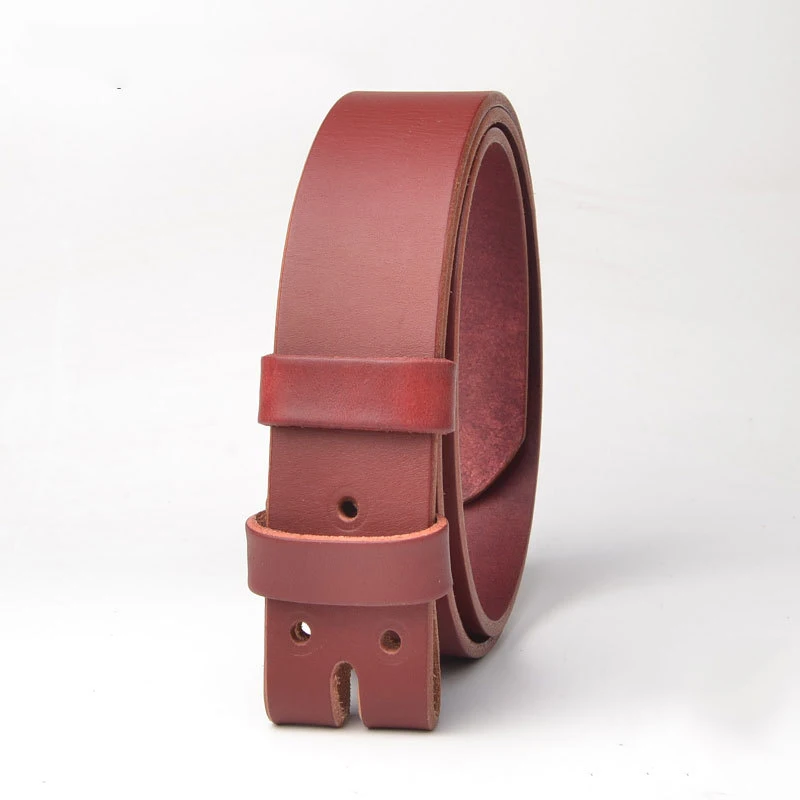 3.4cm Wide Headless Belt Strip Top Layer Cowhide Pin Buckle Leather Belt