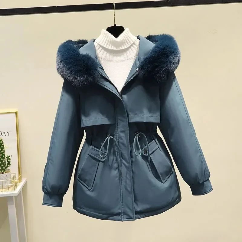 Imagem -04 - Parka Longa Casual Feminina com Forro de Pele Cabolsa Puffer com Capuz Cabolsa Grosso e Quente Cabolsas Cabolsa de Inverno Novo 2023 Gola