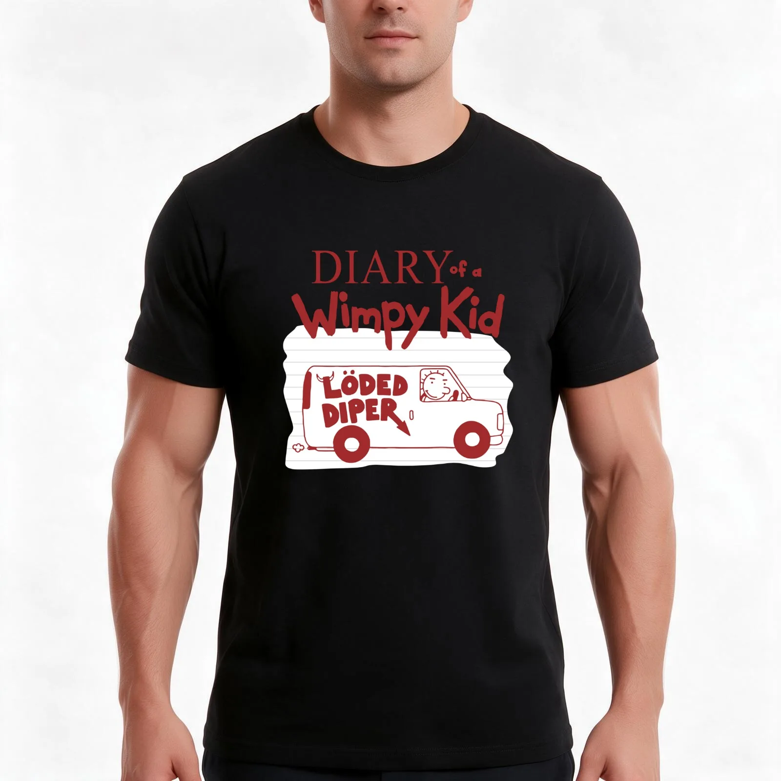 Diary Of A Wimpy Kid Loded Diper World Book Day. T-Shirt, Summer Casual Cotton Tee, Oversized Streetwear Tops, Unisex Men Women