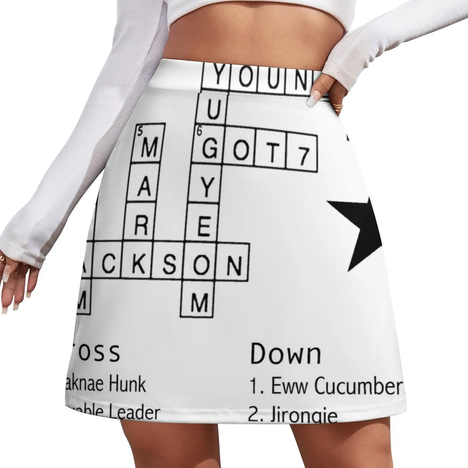 GOT7-Crossword saia quebra-cabeça feminina, roupa elegante, social, verão, 2023