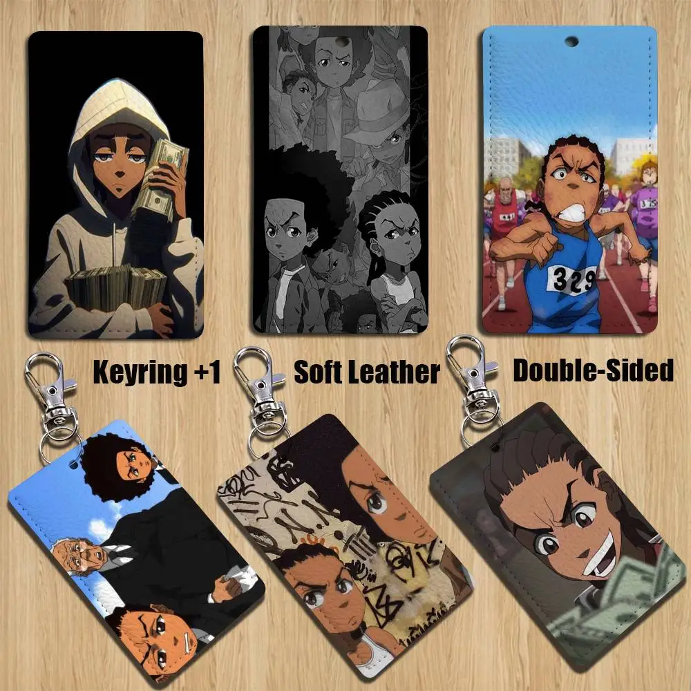 

C-cartoon the B-boondocks Holder For Bank Business Work Card Holder Student Card Case Bus Card Keychain
