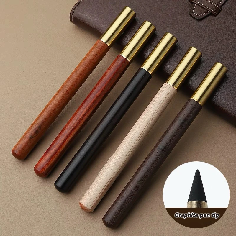 Wooden Unlimited Pencil HB with Graphite Pen Tip Eternal Drawing Infinity Pen Art Painting Stationery School Office Supplies