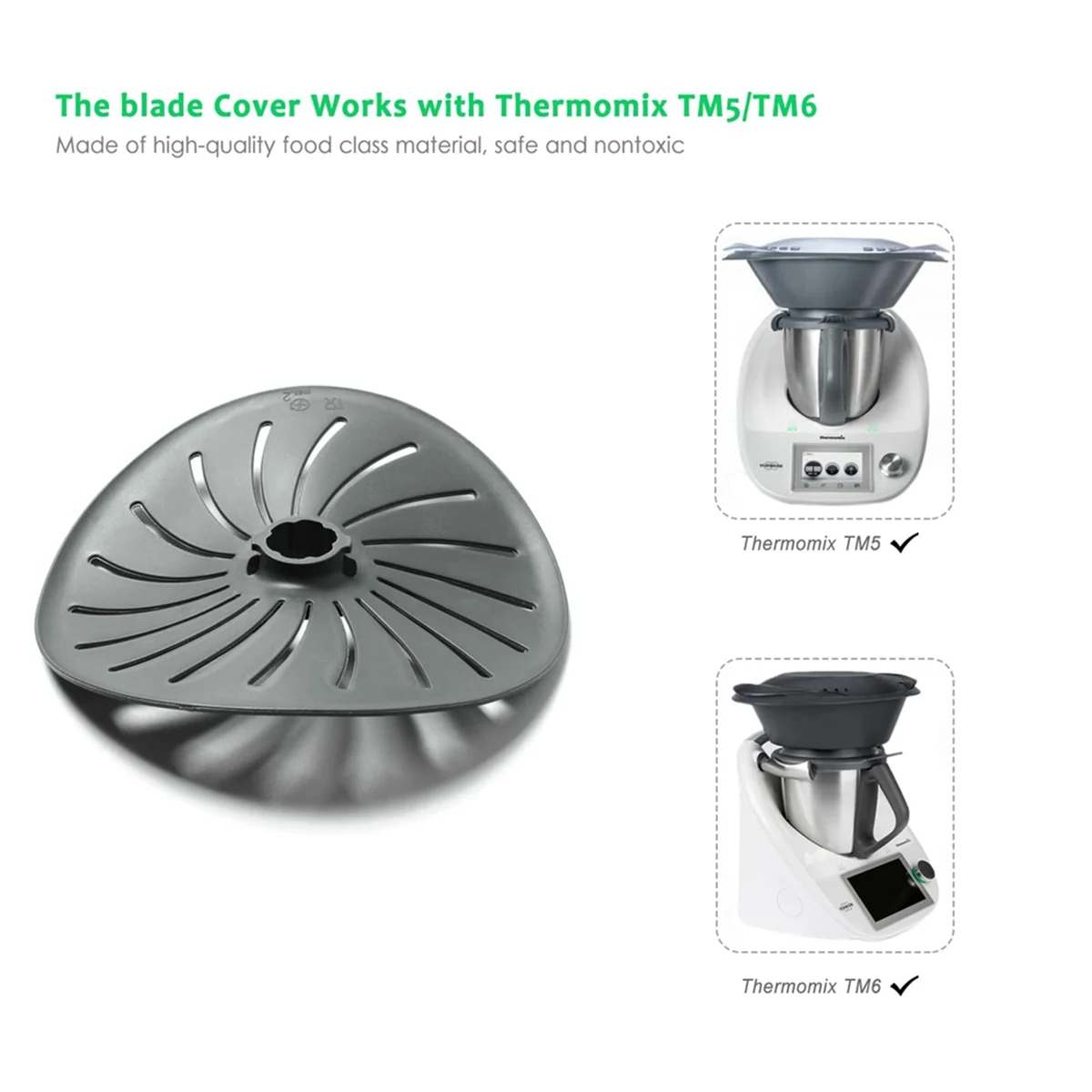 2PCS for Thermomix TM5/TM6/TM31 Replacement Blade Protective Cover Food Class Protector Cooking Machine Cover