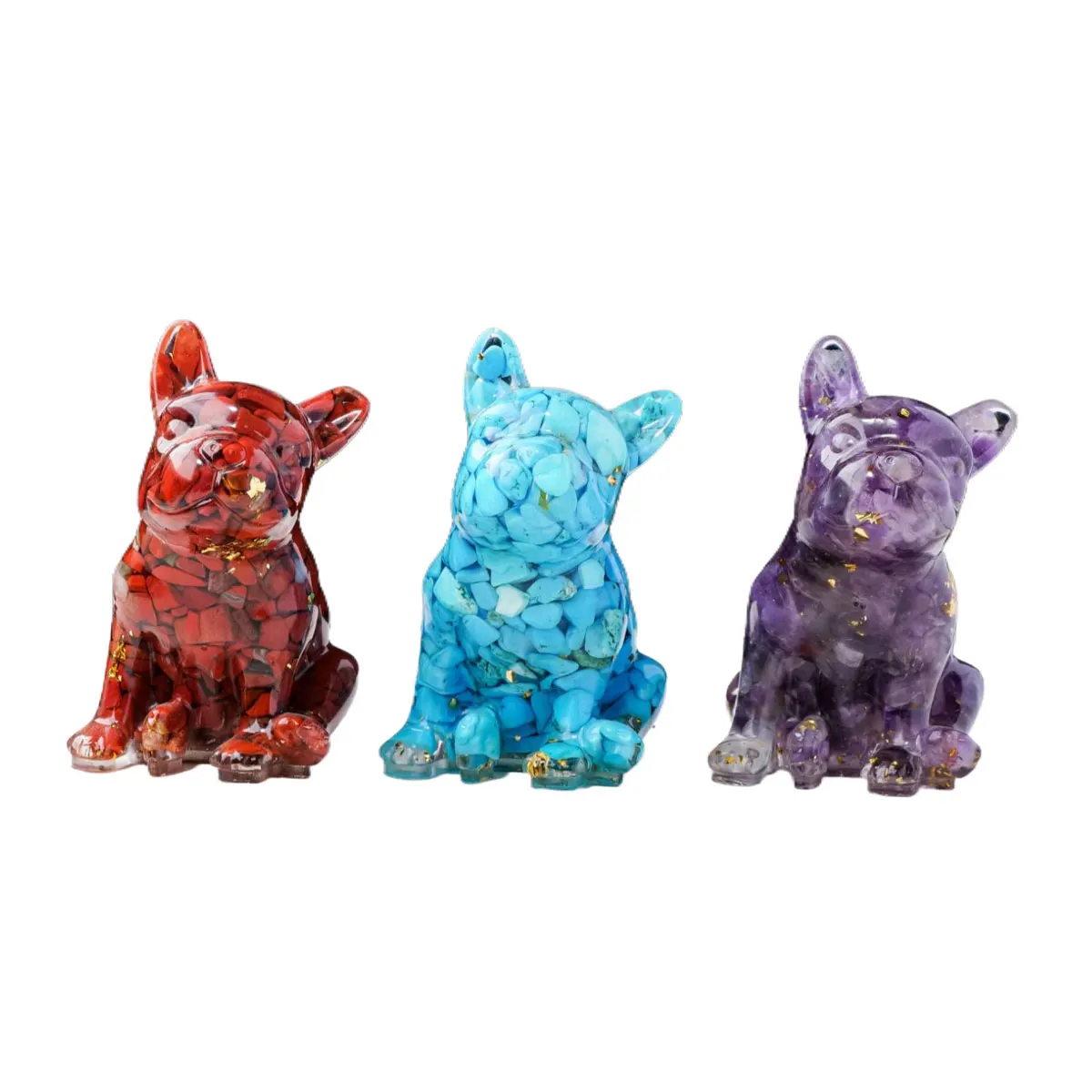 AliExpress Runyangshi 1PC Natural Crystal Gravel Dog Statue Dropper resin Reiki Stone Fengshui Creative Sculpture Study Room Home Decoration