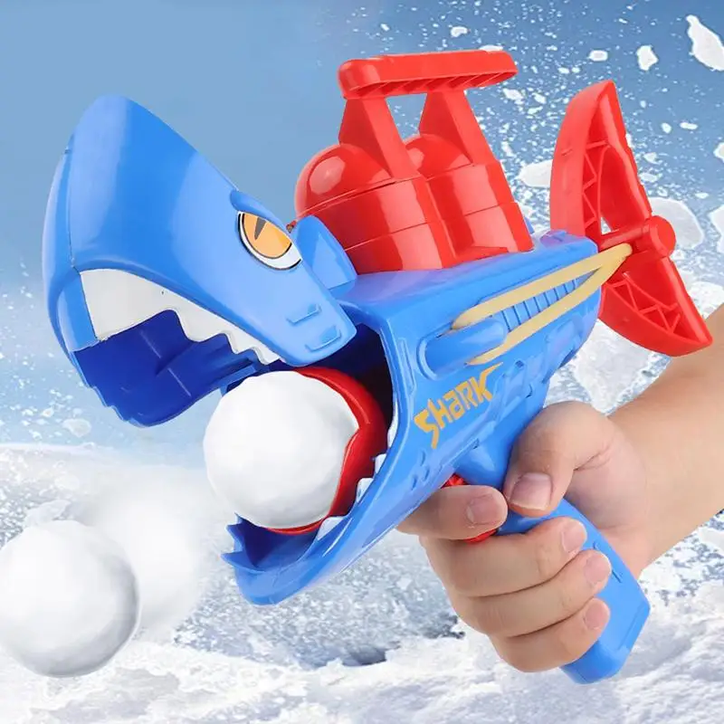 Snow Ball Maker For Kids Winter Snow Ball Shooter For Outdoor Safe & Fun Snow Fight Toys Game Shark S nowball Launcher G un Toy