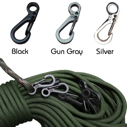 10 개/몫 미니 Carabiner Paracord Molle 기어 후크 열쇠 고리 캠핑 EDC 생존 등산 SF 스프링 배낭 Clasps 키 체인