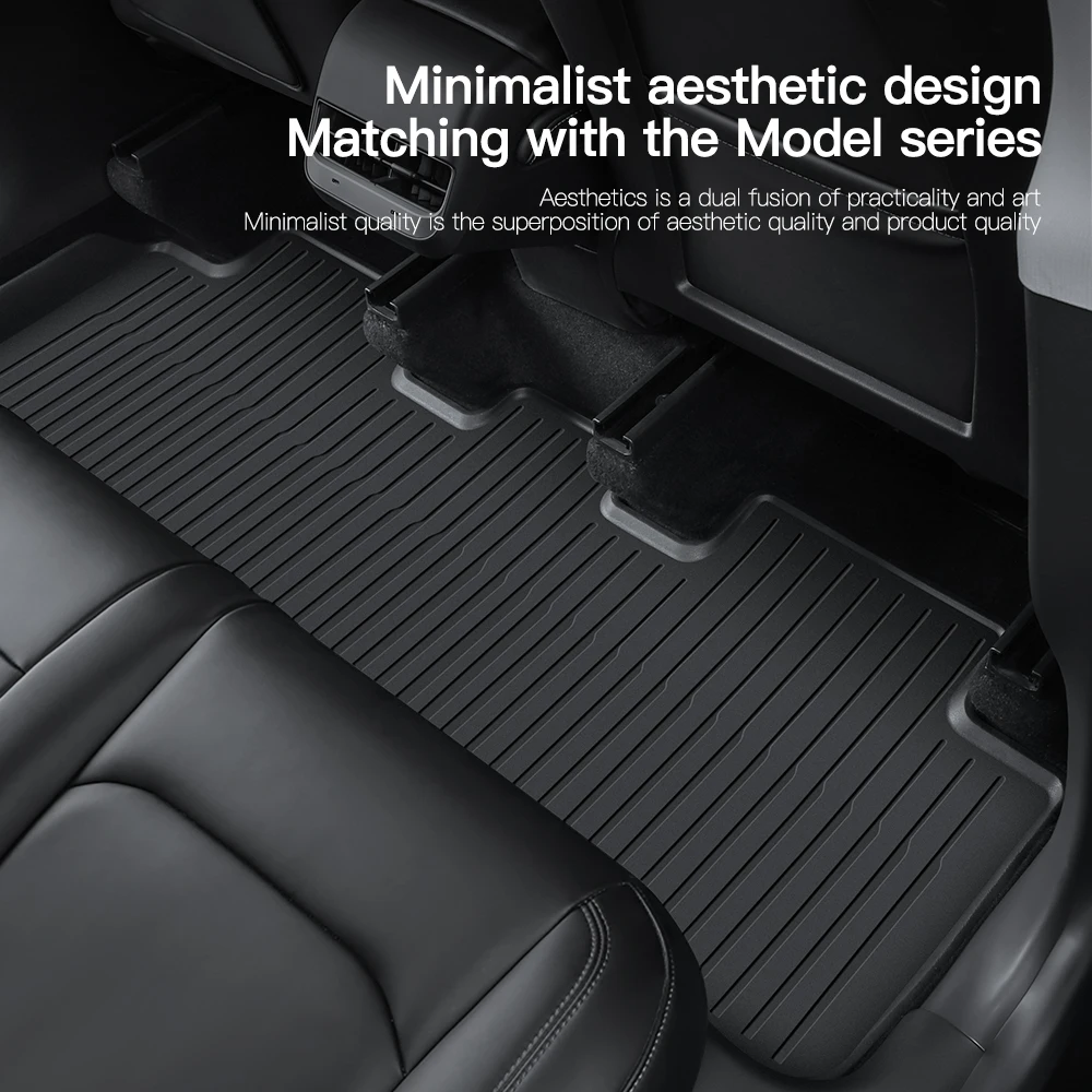 YZ для Tesla Floor Mat Model Y 2021-2024 Model 3 Highland Автомобильный коврик для багажника Коврик для багажа TPE водонепроницаемый противоскользящий комплект напольного коврика