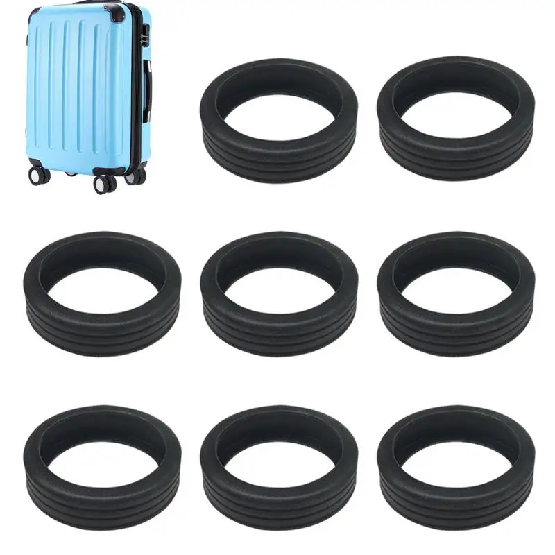 Luggage Wheel Covers Silicone Suitcases Wheel Protector 8X Anti-Noise Luggage Compartment Wheel Protection Cover Anti-Scratch