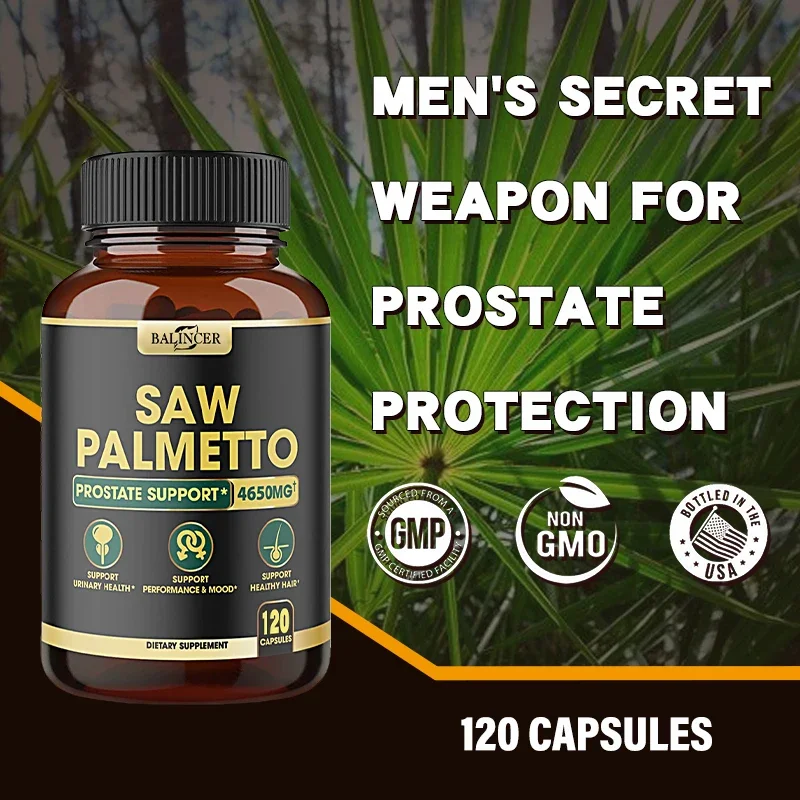 11-in-1 Saw Palmetto Capsules with Ashwagandha, Turmeric, Tribulus, Maca, Healthy Prostate and Hair Support